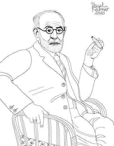 Sigmund Freud By Pascal Kirchmair | Famous People Cartoon | TOONPOOL