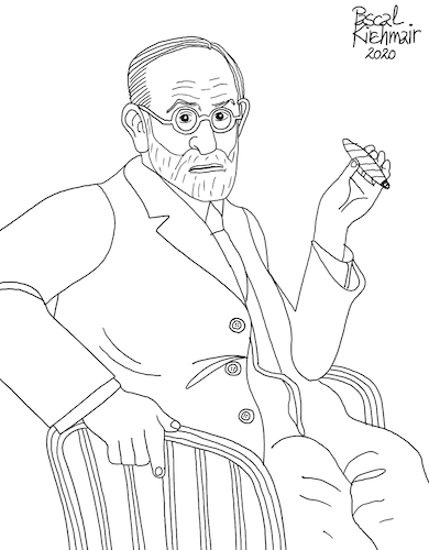 Sigmund Freud By Pascal Kirchmair | Famous People Cartoon | TOONPOOL