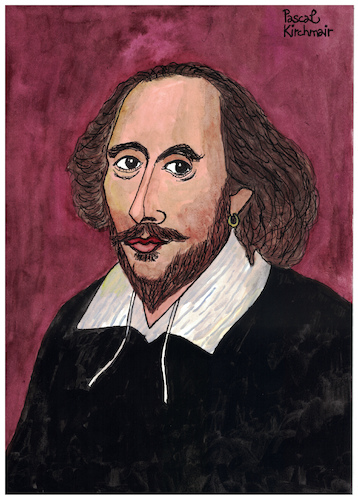 William Shakespeare By Pascal Kirchmair | Famous People Cartoon | TOONPOOL