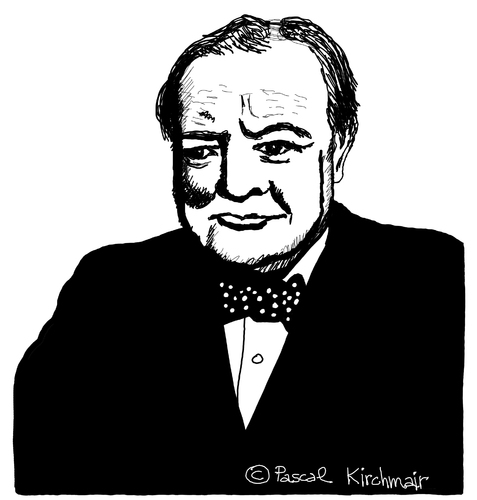 Winston Churchill By Pascal Kirchmair | Famous People Cartoon | TOONPOOL