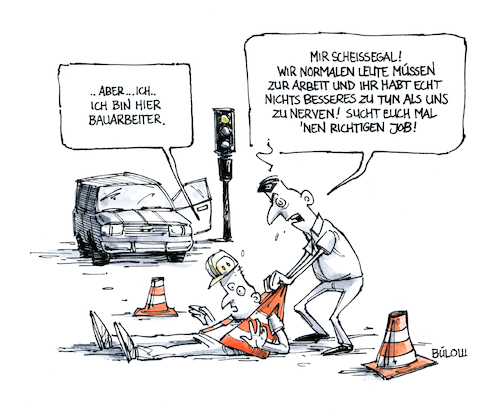 Cartoon: Verwechslung (medium) by Bülow tagged klimakleber,klimaaktivist,klimaaktivisten,klima,weste,letztegeneration,lastgeneration,extinctionrebellion,straßenverkehr,baustelle,bauarbeiter,verkehr,stau,störung,auto,kfz,car,climatechange,protest,klimakleber,klimaaktivist,klimaaktivisten,klima,weste,letztegeneration,lastgeneration,extinctionrebellion,straßenverkehr,baustelle,bauarbeiter,verkehr,stau,störung,auto,kfz,car,climatechange,protest