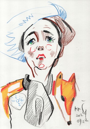 Cartoon: Actress V. Kuklyte (medium) by Kestutis tagged vilnius,actress,sketch,kestutis,lithuania