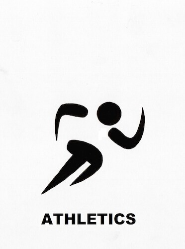 Cartoon: Interpretation of signs Athletic (medium) by Kestutis tagged interpretation,emblem,olympic,games,signs,kestutis,lithuania,paris,2024,athletics