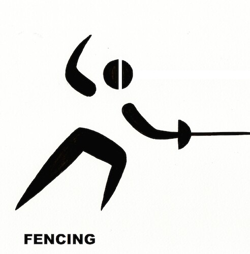 Cartoon: Interpretation of signs. Fencing (medium) by Kestutis tagged fencing,sport,signs,olympic,games,paris,2024,kestutis,lithuania