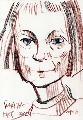 Cartoon: Sonata Zalnieraviciute (medium) by Kestutis tagged sketch,drawing,process,museum,art,kunst,kestutis,lithuania