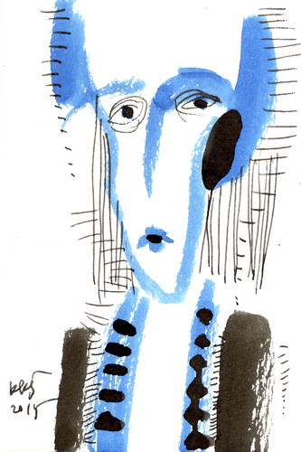 Cartoon: Jean Cocteau (medium) by Kestutis tagged france,paris,portrait,lithuania,kestutis,kunst,art