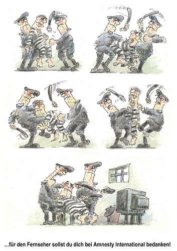 Cartoon: ohne Titel (medium) by jiribernard tagged aufseher,brutalität,sträfling,strafe,behandlung,fernseher,international,amnesty,wächter,prügel,straftäter,misbrauch,verbrecher,häftling,arrest,gefängnis,knast,knast,gefängnis,arrest,häftling,verbrecher,wächter,prügel