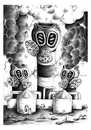 Cartoon: Chimneys and masks (small) by dragas tagged dragas pancevo serbia nature ecological destruction