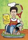 Cartoon: DJOKOVIC - HOW TO SERVE NADAL (small) by dragas tagged tennis grass sport cup djokovic novak serbia pancevo dragas rafael nadal spain cook