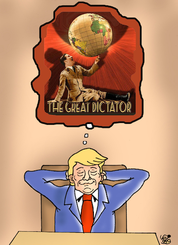 Cartoon: Please not Trump (medium) by Vejo tagged trump,dictator,narcissist,danger,election,usa