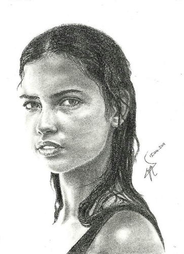 Cartoon: adriana lima (medium) by ressamgitarist tagged drawing