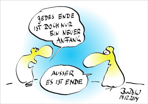 Anfang und Ende By BoDoW | Philosophy Cartoon | TOONPOOL