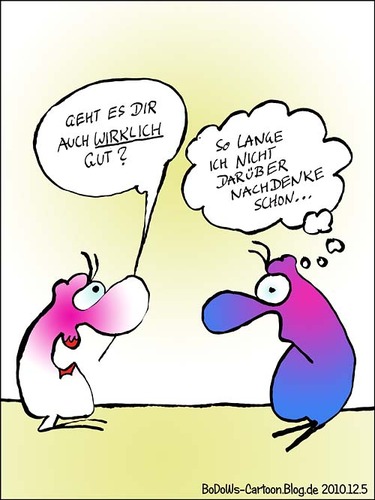 Cartoon: Befindlichkeiten (medium) by BoDoW tagged befinden,befindlichkeit,sich,fühlen,paar,beziehung,gehen,gut