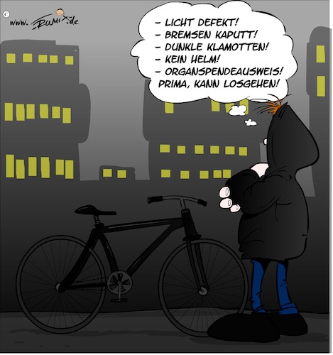 Cartoon: Endlich wieder Fahrradfahren (medium) by Trumix tagged fahrradfahren,fahrrad,rad,radfahren,schutzkleidung,helm,licht,bremsen,organspendeausweis,fahrradfahren,fahrrad,rad,radfahren,schutzkleidung,helm,licht,bremsen