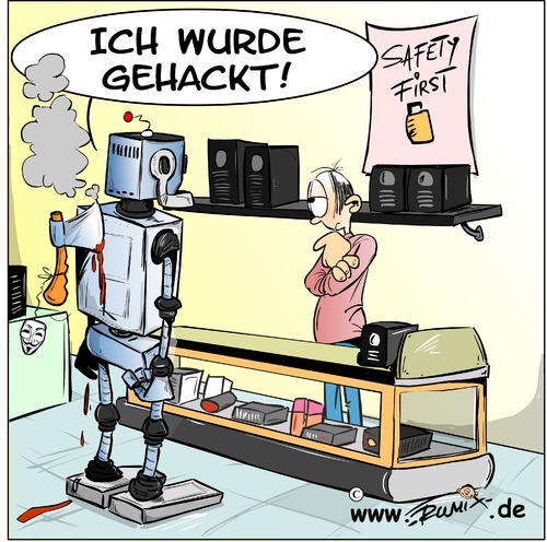 Cartoon: Gehackt (medium) by Trumix tagged hacker,roboter,software,computer,sicherheit,virus,trojaner,schadsoftware,hacker,roboter,software,computer,sicherheit,virus,trojaner,schadsoftware