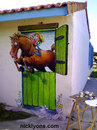 Cartoon: Wall Painting (small) by Nick Lyons tagged horse france nicklyons cartoonist animal animals sport jumping