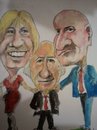 Cartoon: Mary Michael and Sean (small) by jjjerk tagged president ireland irish three people red tie higgins galagher cartoon caricature famous mary davis michael sean