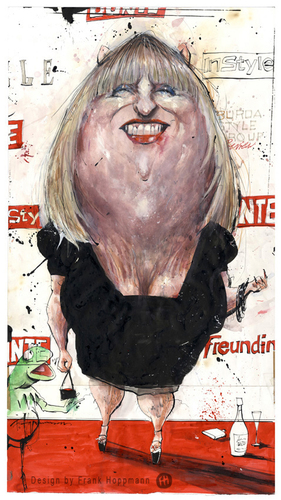 Cartoon: Patricia Riekel (medium) by Hoppmann tagged instyle,bunte,die,riekel,patricia