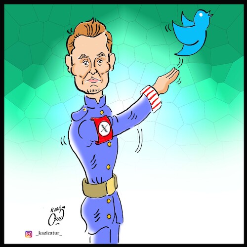 Cartoon: elon musk nazi (medium) by Hossein Kazem tagged elon,musk,nazi