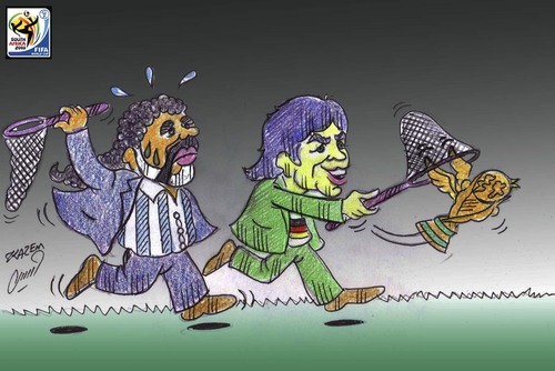 Cartoon: germany v argantine (medium) by Hossein Kazem tagged germany,argantine