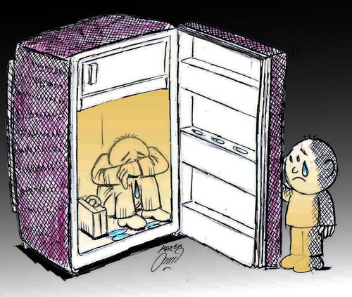 Cartoon: poor (medium) by Hossein Kazem tagged poor