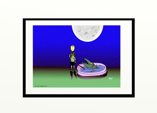 Cartoon: A KID AND HIS PIKE (medium) by tonyp tagged kid,and,pike,fish,arp