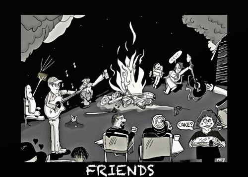 Jammin Around The Campfire By Tonyp Nature Cartoon Toonpool