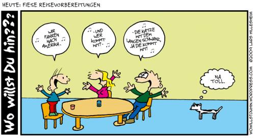 Cartoon: Fiese Reisevorfreude (medium) by The Ripple Brook tagged baby,familie,reise,katze,amerika,kurz,schwanz