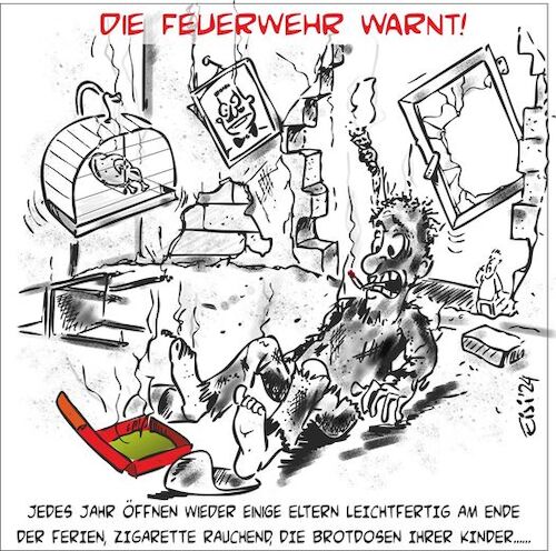 Cartoon: Brotdose (medium) by eisi tagged brotdose,ferienende,eltern,kinder