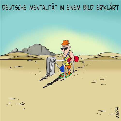 Cartoon: Deutsche Mentalität (medium) by eisi tagged deutschland,mentalität,eigenarten