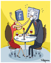 Cartoon: Facebook (small) by Marcelo Rampazzo tagged facebook love relationship cuple