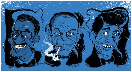 Cartoon: Ratpack (medium) by Dirk ESchulz tagged rat,pack,rat pack,ratpack,sammy davis jr,frank sinatra,dean martin,sänger,60s,peter lawford,joey bishop,las vegas,show,showbusiness,sands hote,kasino,casino,spielbank,glücksspiel,oceans eleven,bühne,bühnenshow,soloshow,auftritt,vorstellung,unterhaltung,entertainer,spießgeselle,portrait,karikatur,hommage,illustration,rat,pack,sammy,davis,jr,frank,sinatra,dean,martin,peter,lawford,joey,bishop,las,vegas,sands,hote,oceans,eleven