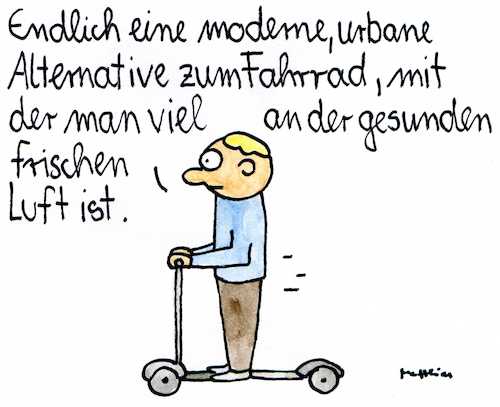 Cartoon: Die Elektroroller sind da (medium) by Matthias Schlechta tagged elektroroller,elektrofahrrrad,leihroller,leihfahrrad,escooter,ebike,elektromobilität,fahrrad,roller,scooter,urban,mobilität,auto,alternative,fortbewegung,antrieb,verkehr,stadt,stadtverkehr,elektroroller,elektrofahrrrad,leihroller,leihfahrrad,escooter,ebike,elektromobilität,fahrrad,roller,scooter,urban,mobilität,auto,alternative,fortbewegung,antrieb,verkehr,stadt,stadtverkehr