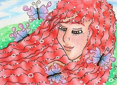 Cartoon: Butterfly-Wind (medium) by Metalbride tagged kakaokarten,sammelkarten,traiding,cards