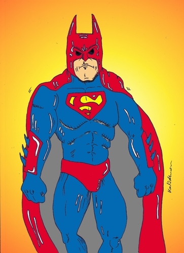 batman superman By kader altunova | Media & Culture Cartoon | TOONPOOL