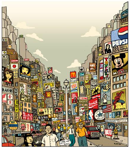 tokyo - new york By rasmus juul | Media & Culture Cartoon | TOONPOOL