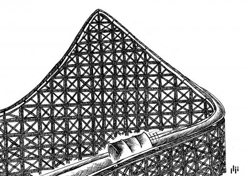 Cartoon: Oil Prices (medium) by Nizar tagged oil,roller,coaster,iron,barrel,price,crude,low,energy,gas,ölpreise,öl,benzin,sprit,preise,geld,handel,verkauf,barrel,energiepreise,energie,wirtschaft,ressourcen,rohstoffe,achterbahn