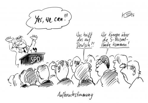 Cartoon: Aufbruch (medium) by Stuttmann tagged spd,wahlen,steinmeier,rede,kanzlerkandidat,spd,steinmeier,kanzleramt,kanzler,kandidatur,kanzlerkandidatur,wahl,wahlen,bundestagswahl,wahlparteitag,parteitag,rede,kämpfer,kampf