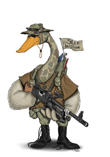 Army Swan By tooned | Nature Cartoon | TOONPOOL