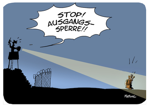 Cartoon: Ausgangssperre Ostern (medium) by FEICKE tagged pandemie,corona,ausgang,freiheit,ostern,osterhase,pandemie,corona,ausgang,freiheit,ostern,osterhase