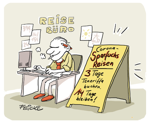 Cartoon: Corona Sparfuchs (medium) by FEICKE tagged virus,krankheit,epidemie,grippe,impfung,qarantäne,virus,krankheit,epidemie,grippe,impfung,qarantäne