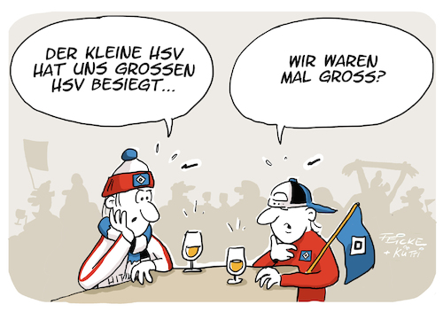 Cartoon: Der kleine und der große HSV (medium) by FEICKE tagged hamburg,hsv,hamburgersv,fussbll,bundesliga,dfb,dfl,liga2,der,hamburg,hsv,hamburgersv,fussbll,bundesliga,dfb,dfl,liga2