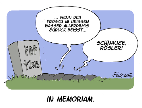 Cartoon: Der letzte FDP-Cartoon... (medium) by FEICKE tagged fdp,freie,demokratische,partei,liberale,bundestagswahl,2013,untergang,frosch,zitat,rösler,parteichef,brüderle,westerwelle,merkel,fdp,freie,demokratische,partei,liberale,bundestagswahl,2013,untergang,frosch,zitat,rösler,parteichef,brüderle,westerwelle,merkel