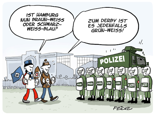 Cartoon: Hamburg ist grün-weiß (medium) by FEICKE tagged hamburg,fc,st,pauli,hsv,sportverein,fußball,fussball,derby,bundesliga,spiel,verein,sport,hamburg,fc,st,pauli,hsv,sportverein,fußball,fussball,derby,bundesliga,spiel,verein,sport