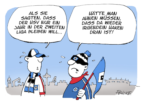 Cartoon: HSV Saisonziel (medium) by FEICKE tagged hamburg,sportverein,hsv,saison,bundesliga,zwei,abstieg,fußball,fussball,hamburg,sportverein,hsv,saison,bundesliga,zwei,abstieg,fußball,fussball