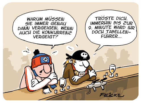 Cartoon: HSV Tabellenführer Endfassung (medium) by FEICKE tagged hamburg,bundesliga,zwei,verein,hsv,sportverein,fussball,fußball,hamburg,bundesliga,zwei,verein,hsv,sportverein,fussball,fußball