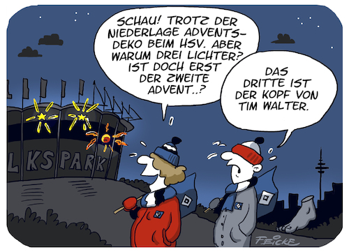 Cartoon: HSV Zweiter Advent (medium) by FEICKE tagged hamburg,paderborn,bundesliga,zwei,verein,hsv,sportverein,fussball,fußball,hamburg,paderborn,bundesliga,zwei,verein,hsv,sportverein,fussball,fußball