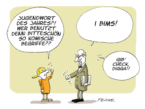 Cartoon: Jugendwort 2017 (medium) by FEICKE tagged wort,sprache,jugend,trend,gesellschaft,jugendwort,jury,zeit,zeitgeist,wort,sprache,jugend,trend,gesellschaft,jugendwort,jury,zeit,zeitgeist