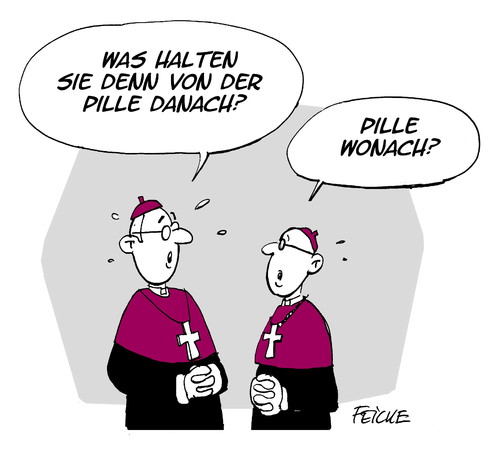 Cartoon: Pille danach (medium) by FEICKE tagged kirche,katholizismus,katholische,zölibat,verhütung,schutz,ungeborenes,leben,diskussion,abtreibung,köln,kardinal,meissner,expertenrat,kirche,katholizismus,katholische,zölibat,verhütung,schutz,ungeborenes,leben,diskussion,abtreibung,köln,kardinal,meissner,expertenrat