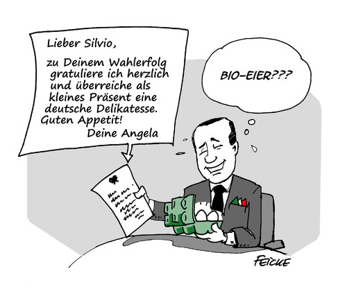 Cartoon: Präsent für Silvio (medium) by FEICKE tagged italien,wahlen,partei,silvio,berlusconi,2013,mario,monti,demokratie,verlieren,eier,bio,skandal,lebensmittel,aigner,merkel,bundesregierung,italien,wahlen,partei,silvio,berlusconi,2013,mario,monti,demokratie,verlieren,eier,bio,skandal,lebensmittel,aigner,merkel,bundesregierung